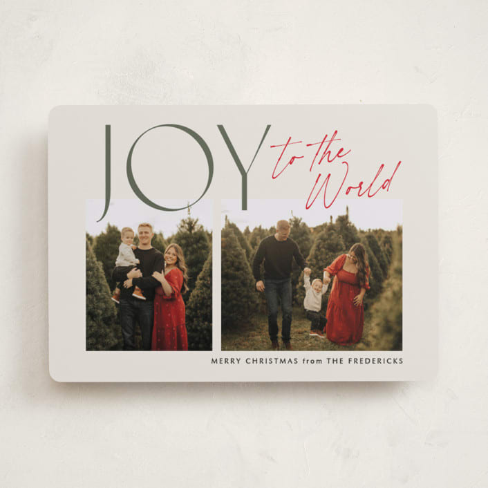 "Joyfully Duo" - Holiday Cards in Candy Cane by Jackie Crawford - Front