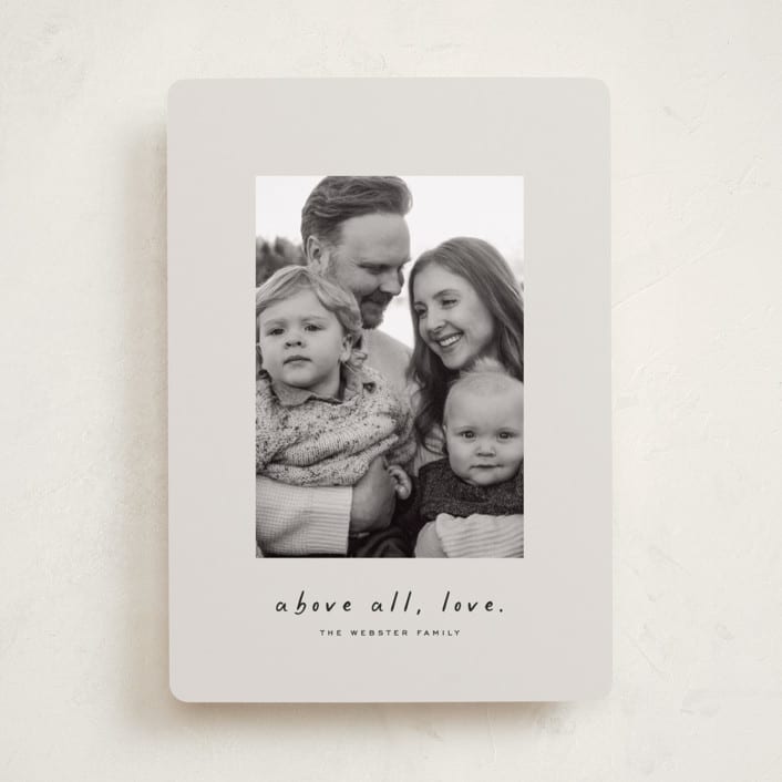 "Above all" - Holiday Cards in Newsprint by Lea Delaveris - Front
