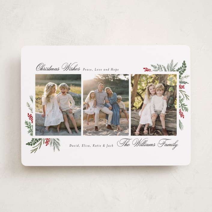 "Warmest Wish" - Holiday Cards in Peppermint by Susan Moyal - Front