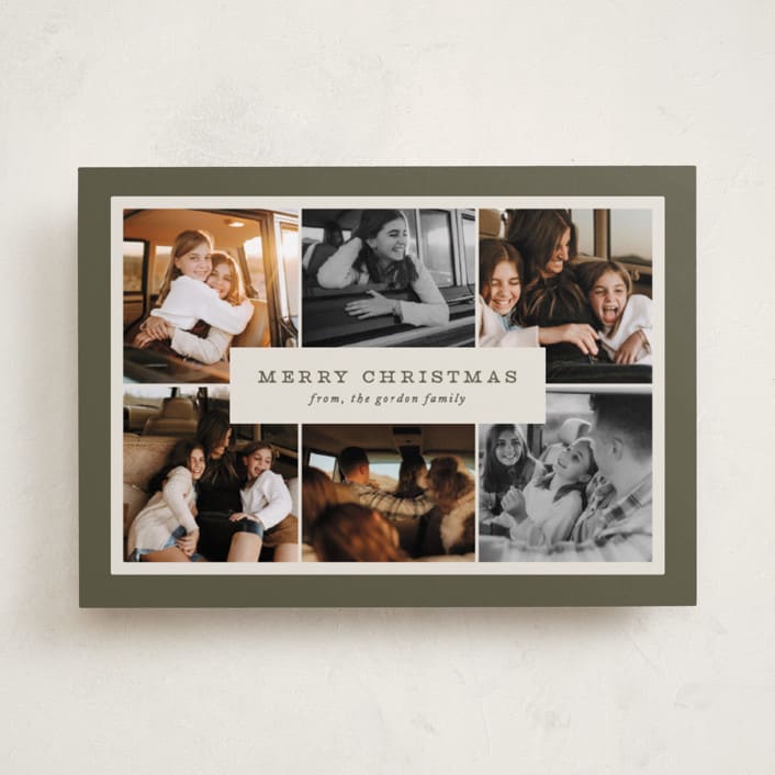 "Bordering Six" - Holiday Cards in Pine by Brianne Larsen - Front