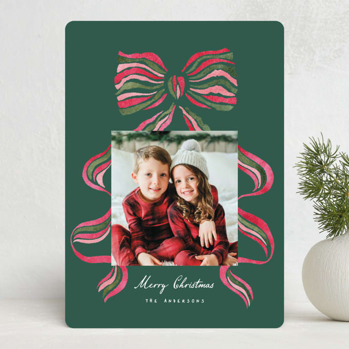 "stripes bow" - Holiday Cards in Mistletoe by Vivian Yiwing - Front