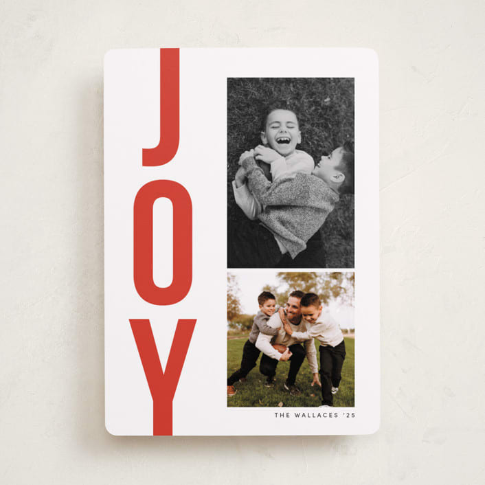 "Bold Type" - Holiday Cards in Holly Berry by Morgan Kendall - Front