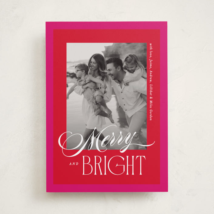 "Bright Frame" - Holiday Cards in Poinsettia by Owl and Toad - Front