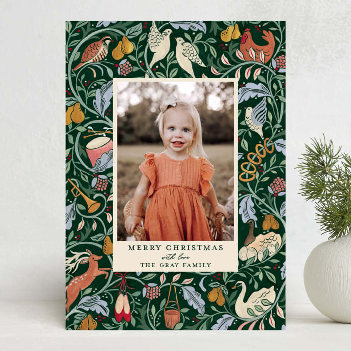 "12 days of christmas" - Holiday Cards in Evergreen by Sarah Knight - Front