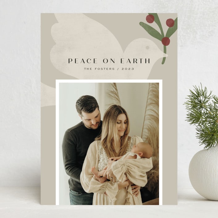 "Winter Dove" - Holiday Cards in Eggnog by Michelle Taylor - Front