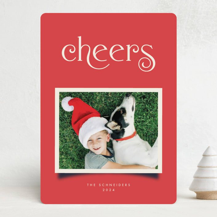 "Lois" - Holiday Cards in Holly Berry by Vivian Yiwing - Front