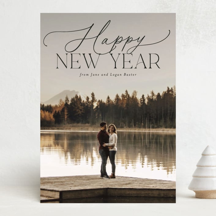 "Soft Mix" - Holiday Cards in Coal by Everett Paper Goods - Front