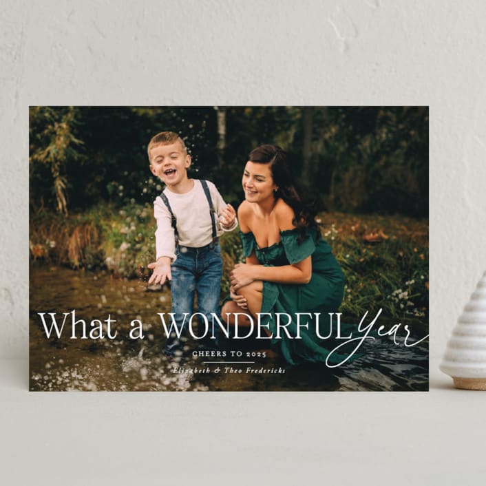 "Wonderful Life Stack" - Holiday Cards in Snow by Jackie Crawford - Front