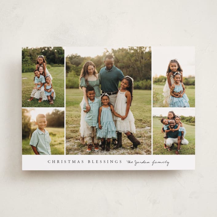 "Blessed Five" - Holiday Cards in Snow by Angela Garrick - Front