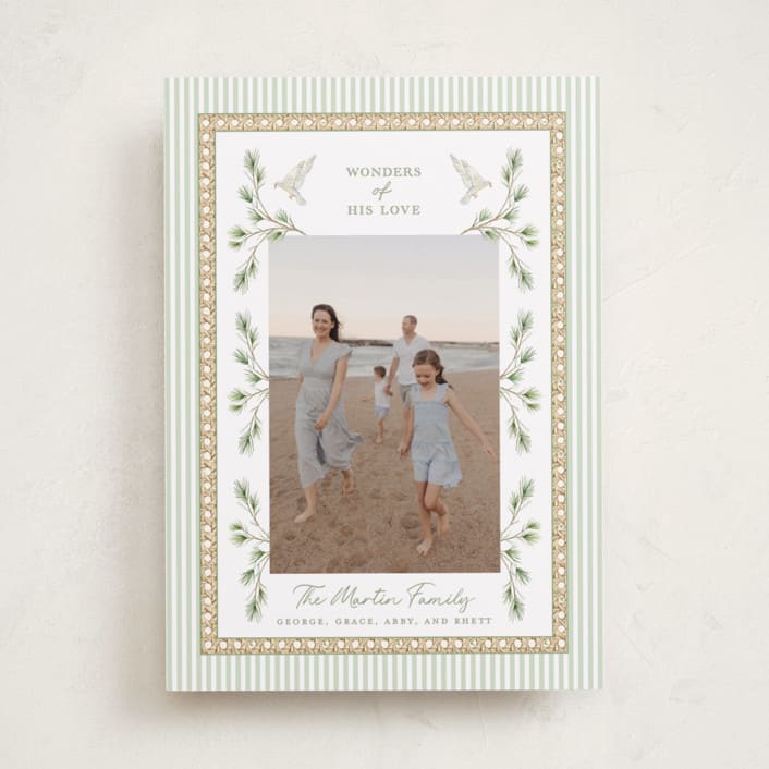 "Woven Pine" - Holiday Cards in Pine by Bayberry Kate - Front