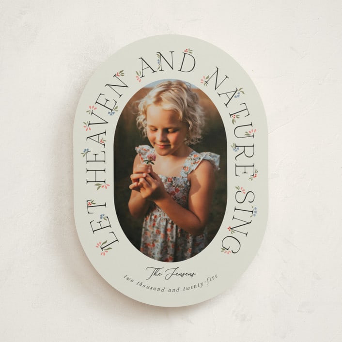"Flora" - Holiday Cards in Mint by Brynne Foster - Front