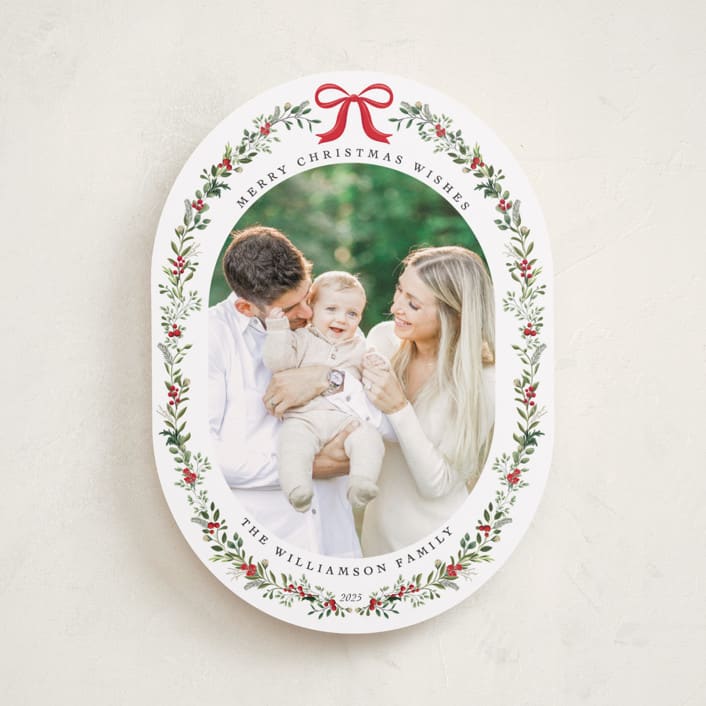 "Delicate Botanicals" - Holiday Cards in Holly Berry by Susan Moyal - Front