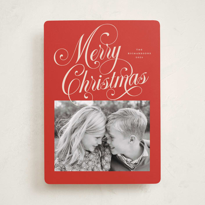 "Peppermint Twist" - Holiday Cards in Candy Apple by Jessica Williams - Front