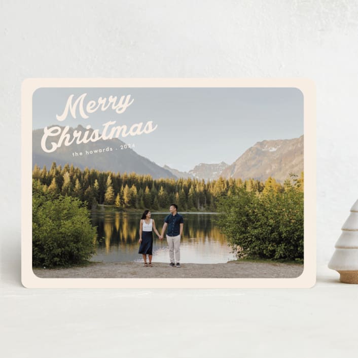 "Vintage Postcard" - Holiday Cards in Buttercream by Morgan Kendall - Front