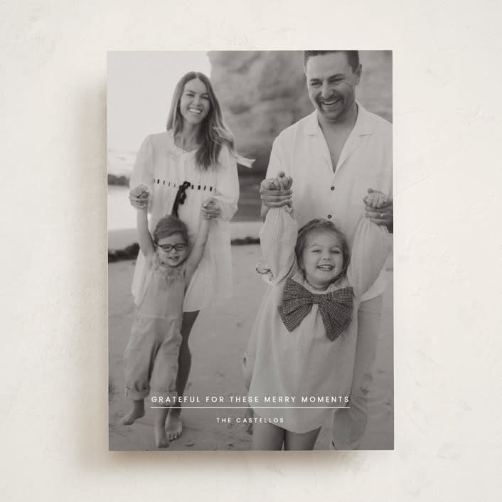 "grateful for these merry moments" - Holiday Cards in Quartz by Sara Hicks Malone - Front