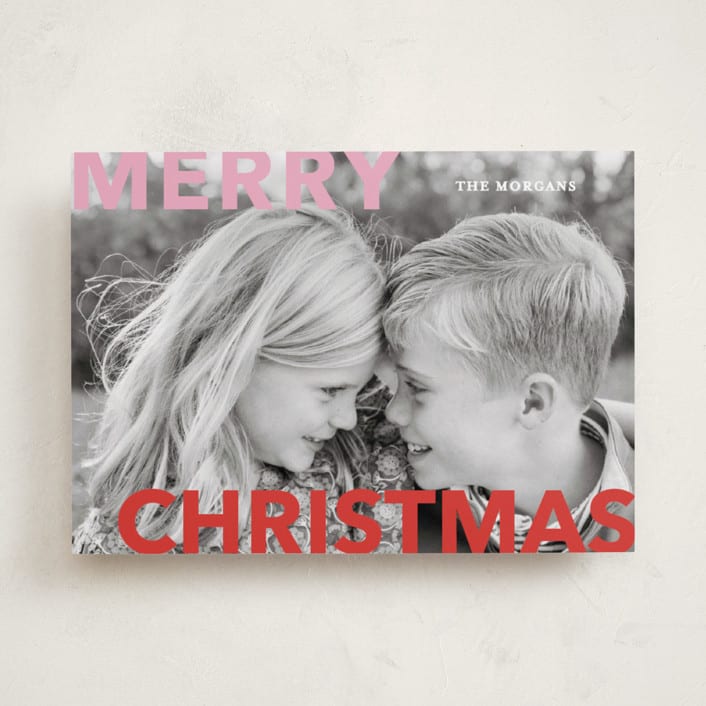 "Merry & Bold" - Holiday Cards in Candy Cane by Angela Thompson - Front