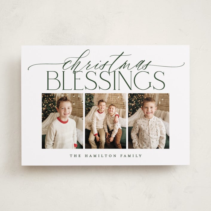 "Merry Christmas Trio" - Holiday Cards in Pine by Brooke Chandler - Front