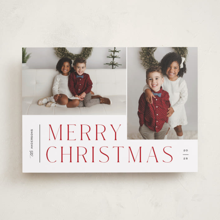 "Pair" - Holiday Cards in Holly Berry by Pixel and Hank - Front