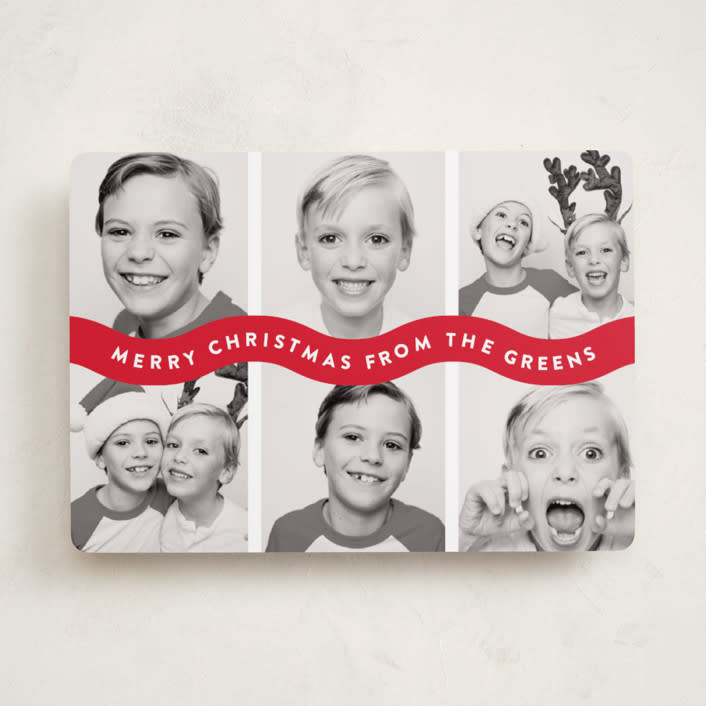 "Bouncy" - Holiday Cards in Santa Suit by Up Up Creative - Front