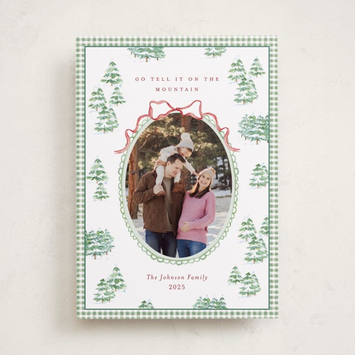"Alpine" - Holiday Cards in Pistachio by Bayberry Kate - Front