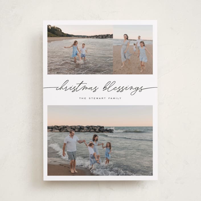 "Three Blessings" - Holiday Cards in Snowcap by Pixel and Hank - Front