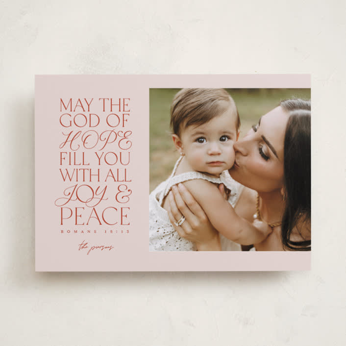 "Filled With Love" - Holiday Cards in Peppermint by Pink House Press - Front
