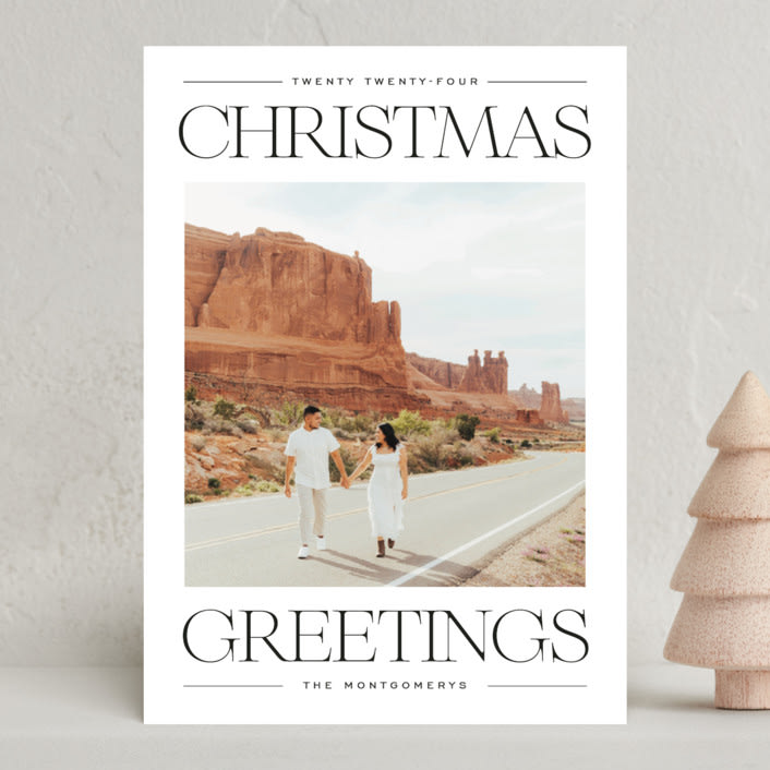 "Modern Editorial" - Holiday Cards in Licorice by Ekko Studio - Front