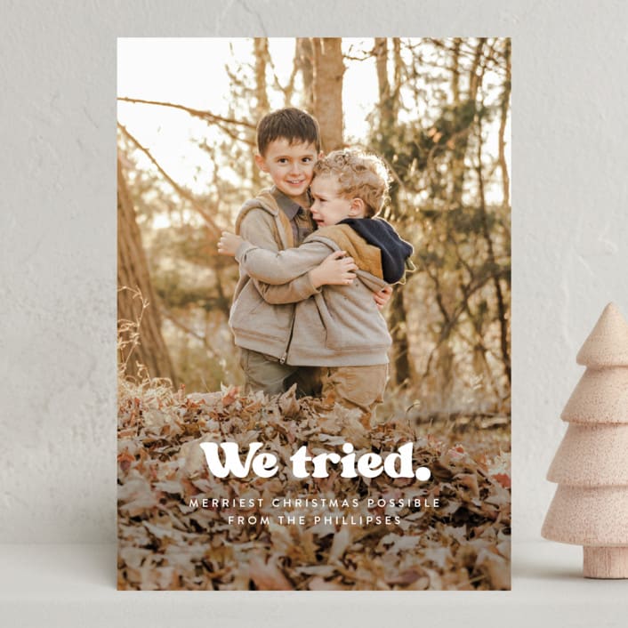 "We tried." - Holiday Cards in Snowy Night by Itsy Belle Studio - Front