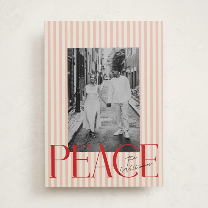 "pace" - Holiday Cards in Blush by Vera Lim - Front