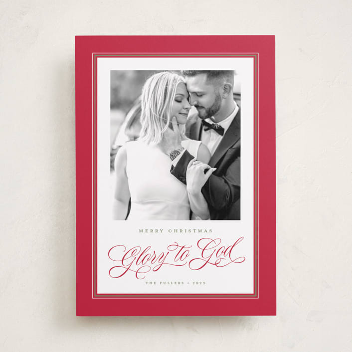 "Christmas Glory" - Holiday Cards in Ruby by Alston Foster - Front