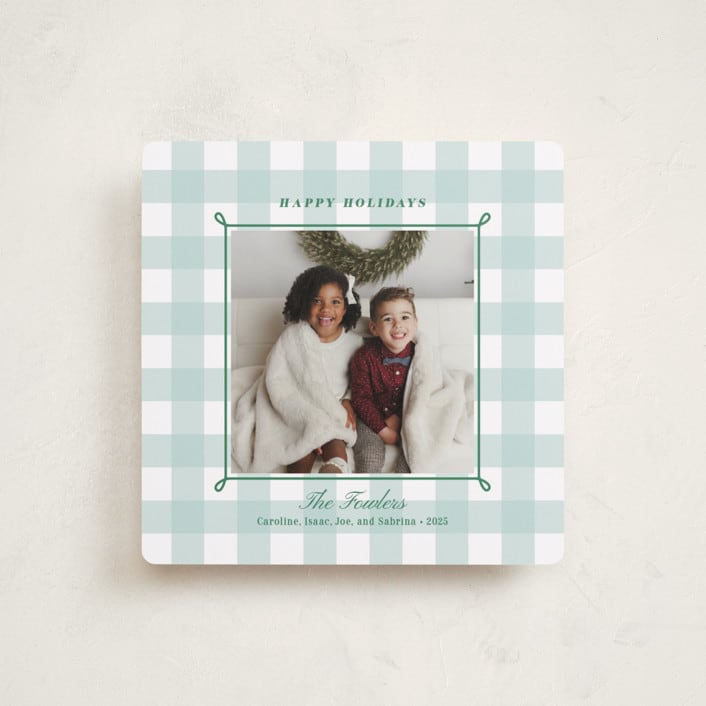 "Festive gingham plaid" - Holiday Cards in Aspen by Alston Foster - Front