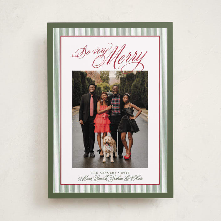 "Merry Striped Frame" - Holiday Cards in Holly Jolly by Alston Foster - Front