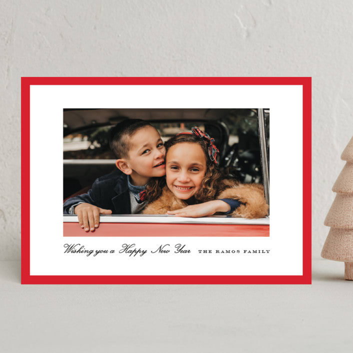 "Kennedy" - Holiday Cards in Poinsettia by Amy Kross - Front