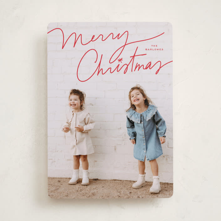 "Off Script" - Holiday Cards in Cherry by Annie Clark - Front