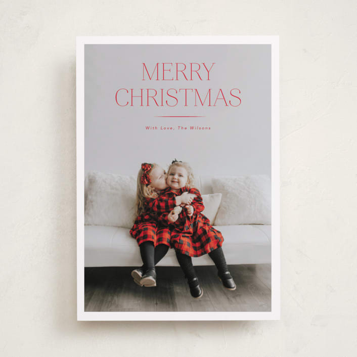 "Red Letter Christmas" - Holiday Cards in Peppermint by Stephanie Hawkes - Front