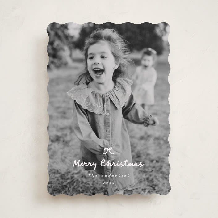 "Written Sentiment" - Holiday Cards in Snow by Ashley Iwafuchi - Front