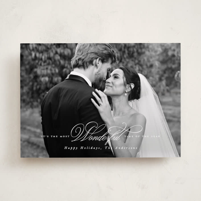 "Most Wonderful Time" - Holiday Cards in Snow by Leah Bisch - Front