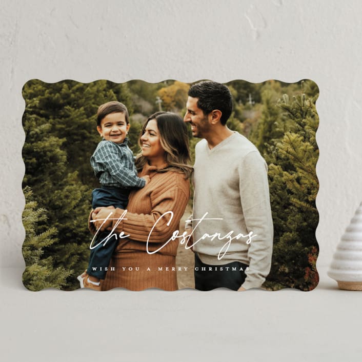 "Family Signature" - Holiday Cards in Snow by Paper Raven Co. - Front