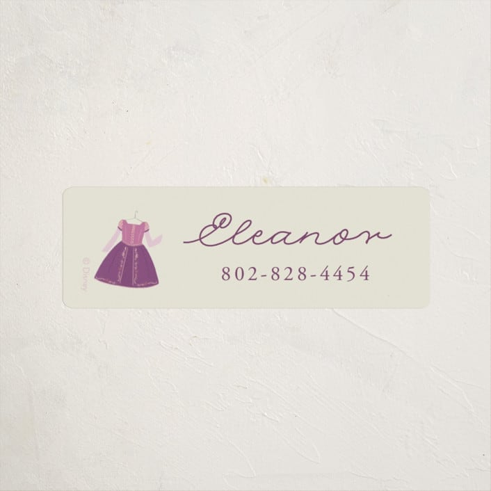 "Princess Party" - Custom Name Labels in Ivory by JeAnna Casper - Front