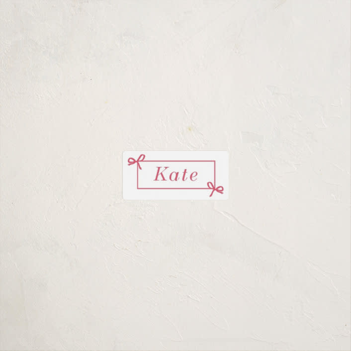 "Bow" - Custom Name Labels in Peony by Baumbirdy - Front