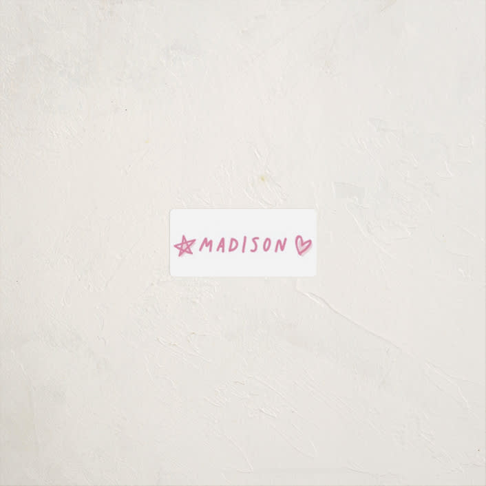 "Scallop Border" - Custom Name Labels in Cotton Candy by Hooray Creative - Front
