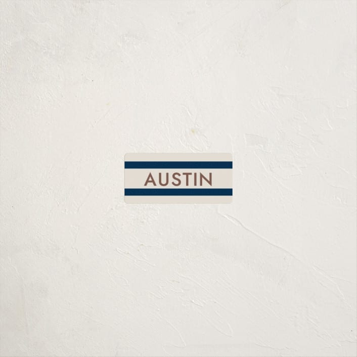 "Montauk" - Custom Name Labels in Navy by Megan Davis - Front
