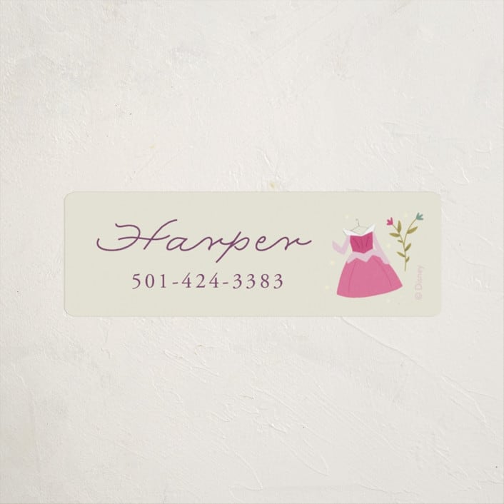 "Princess Party" - Custom Name Labels in Ivory by JeAnna Casper - Front