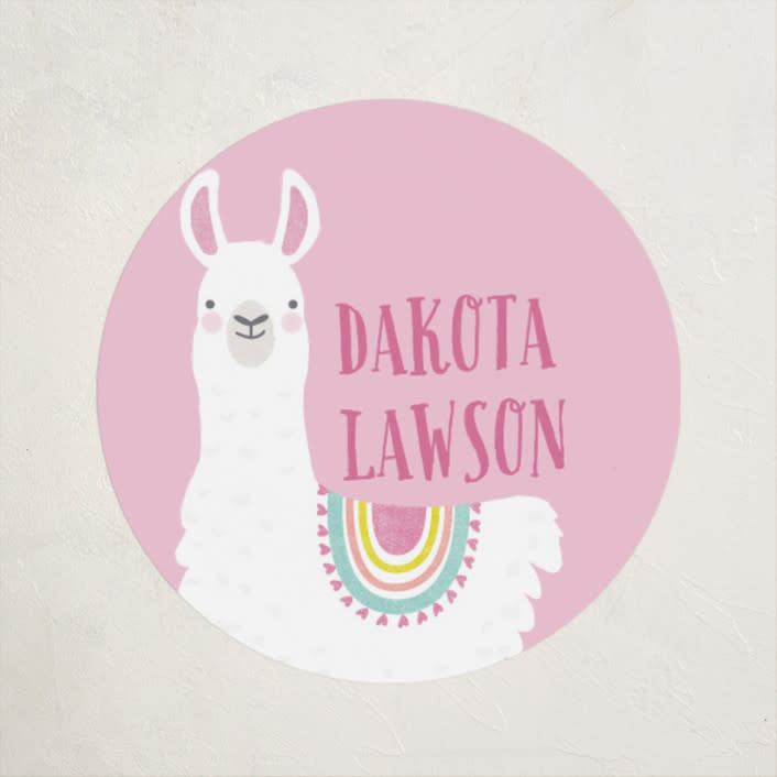 "Llama Fun" - Custom Name Labels in Candy by Karidy Walker - Front