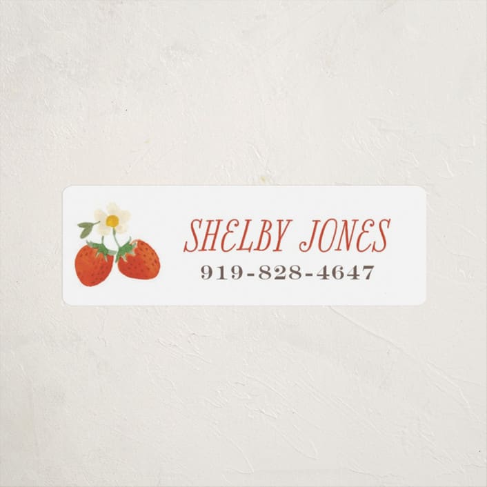 "So Berry Sweet" - Custom Name Labels in Strawberry by Itsy Belle Studio - Front