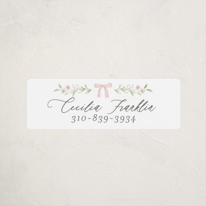 "Dainty Garden" - Custom Name Labels in Blush by Paper Raven Co. - Front