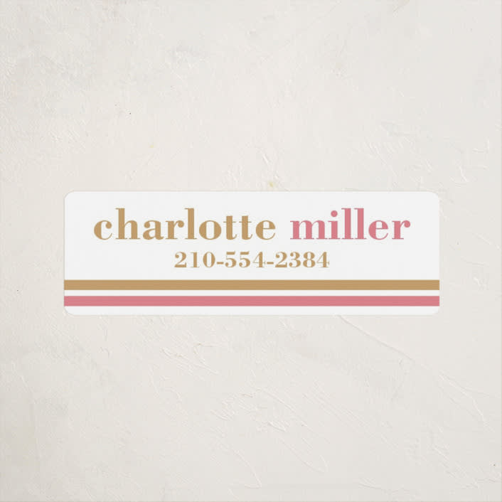 "Graphic two-tone name" - Custom Name Labels in Faux Gold by Ester Bernaldo de Quiros - Front