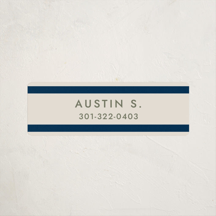 "Montauk" - Custom Name Labels in Navy by Megan Davis - Front