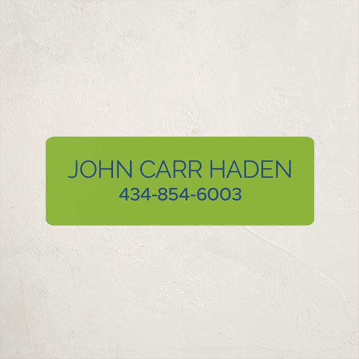 "Pop up" - Custom Name Labels in Electric by Inkblot Design - Front