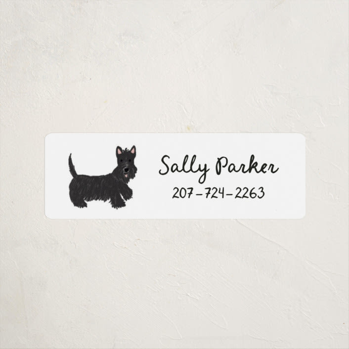 "Terrier Pup" - Custom Name Labels in Tire by Laura Bercovich - Front